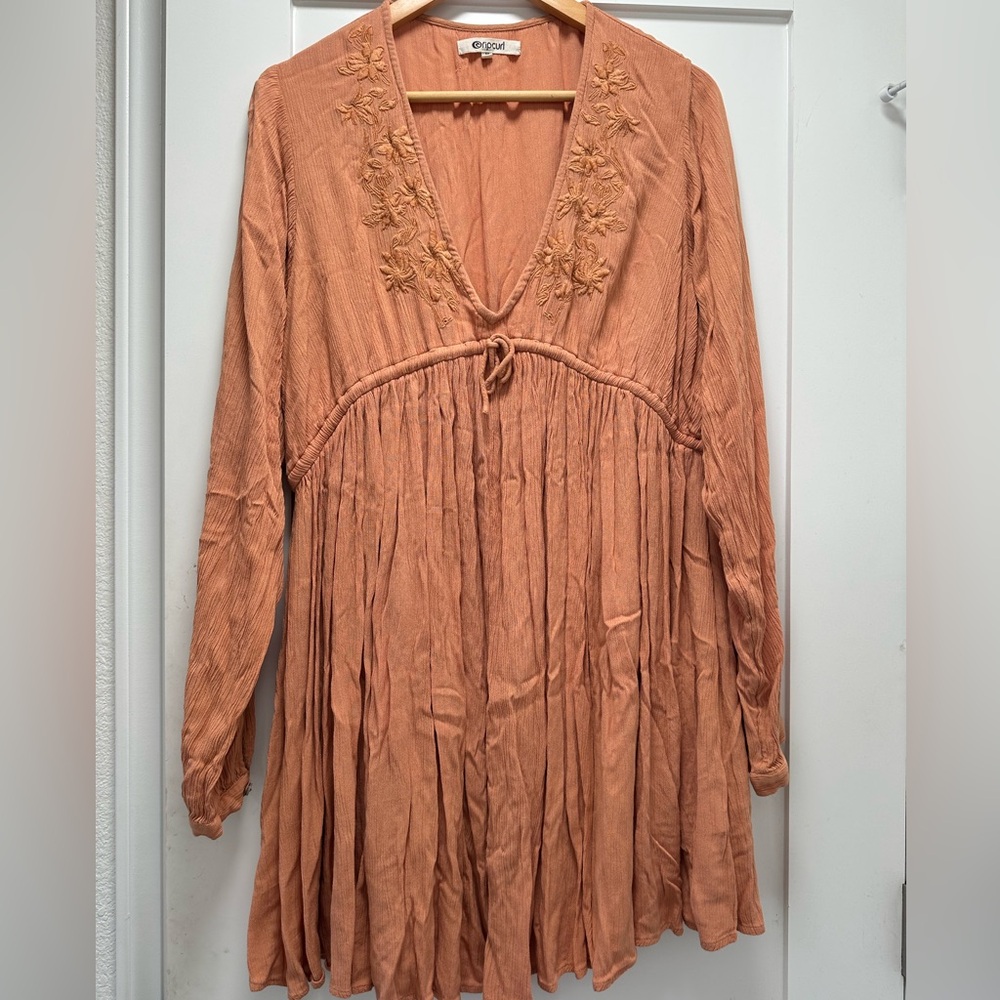 Rip curl Rust Embroidered Tunic dress